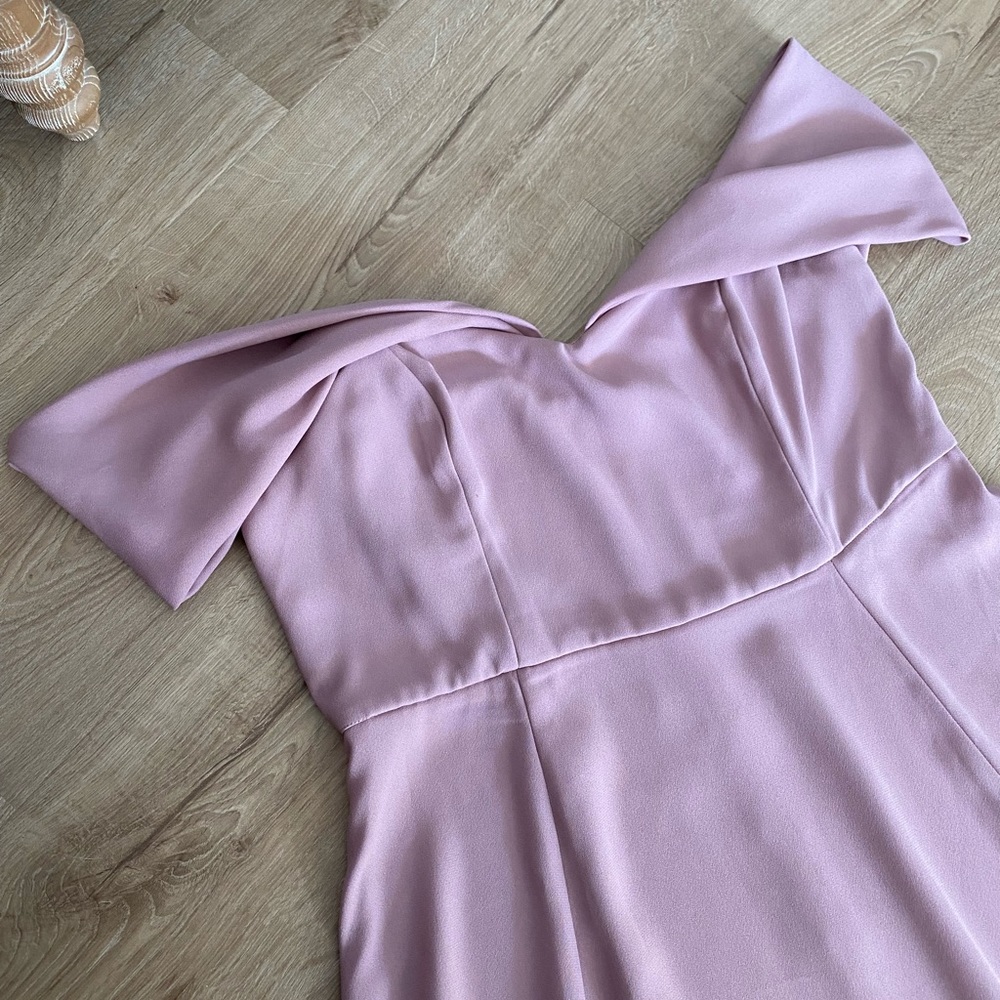 🛑 ASOS Blush Off the Shoulder Midi Dress US size 12 fit runs loose